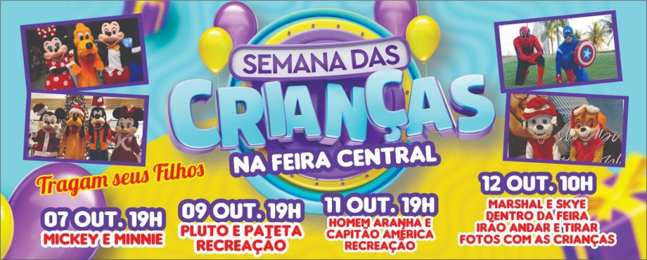 Feira Central de Três Lagoas promove Semana da Criança; Confira a programação